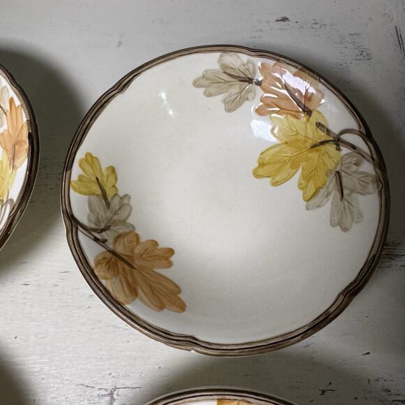 SET (4) Franciscan OCTOBER Fall Leaves 7" Soup, Cereal Bowls - Picture 4 of 6